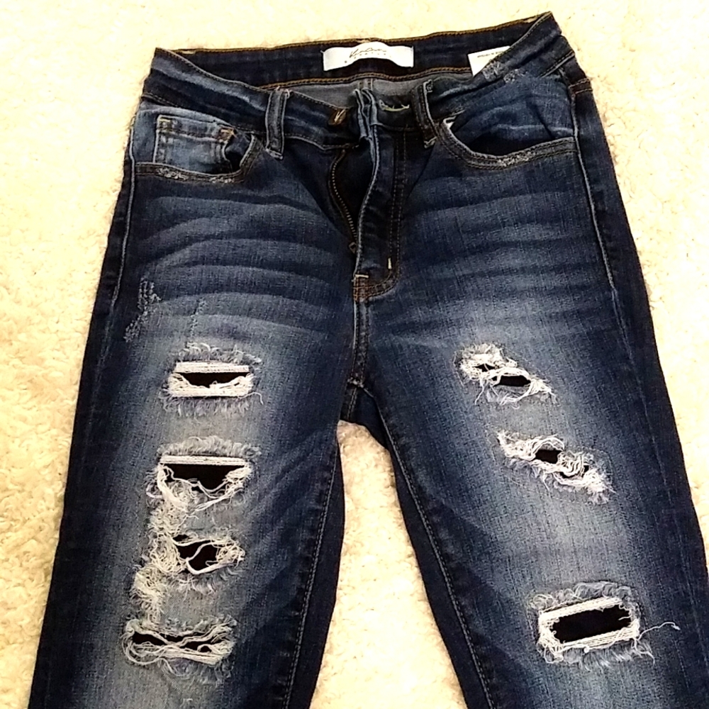 KanCan Skinny Distressed & Patche Jeans Size 25